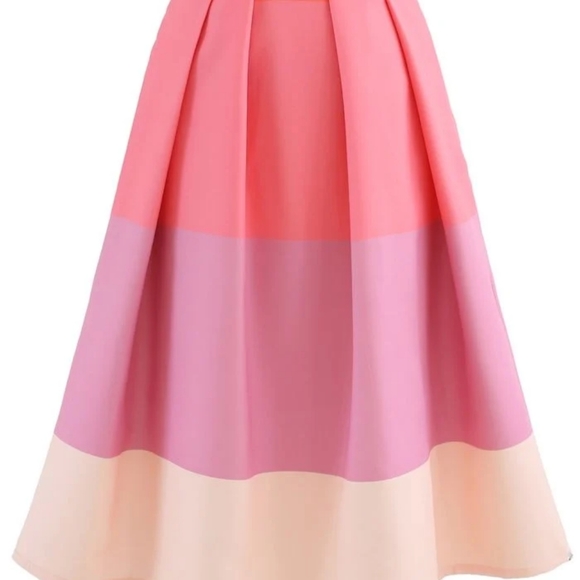 🌹ChicWish Striped Pleated Midi Skirt - Picture 5 of 8